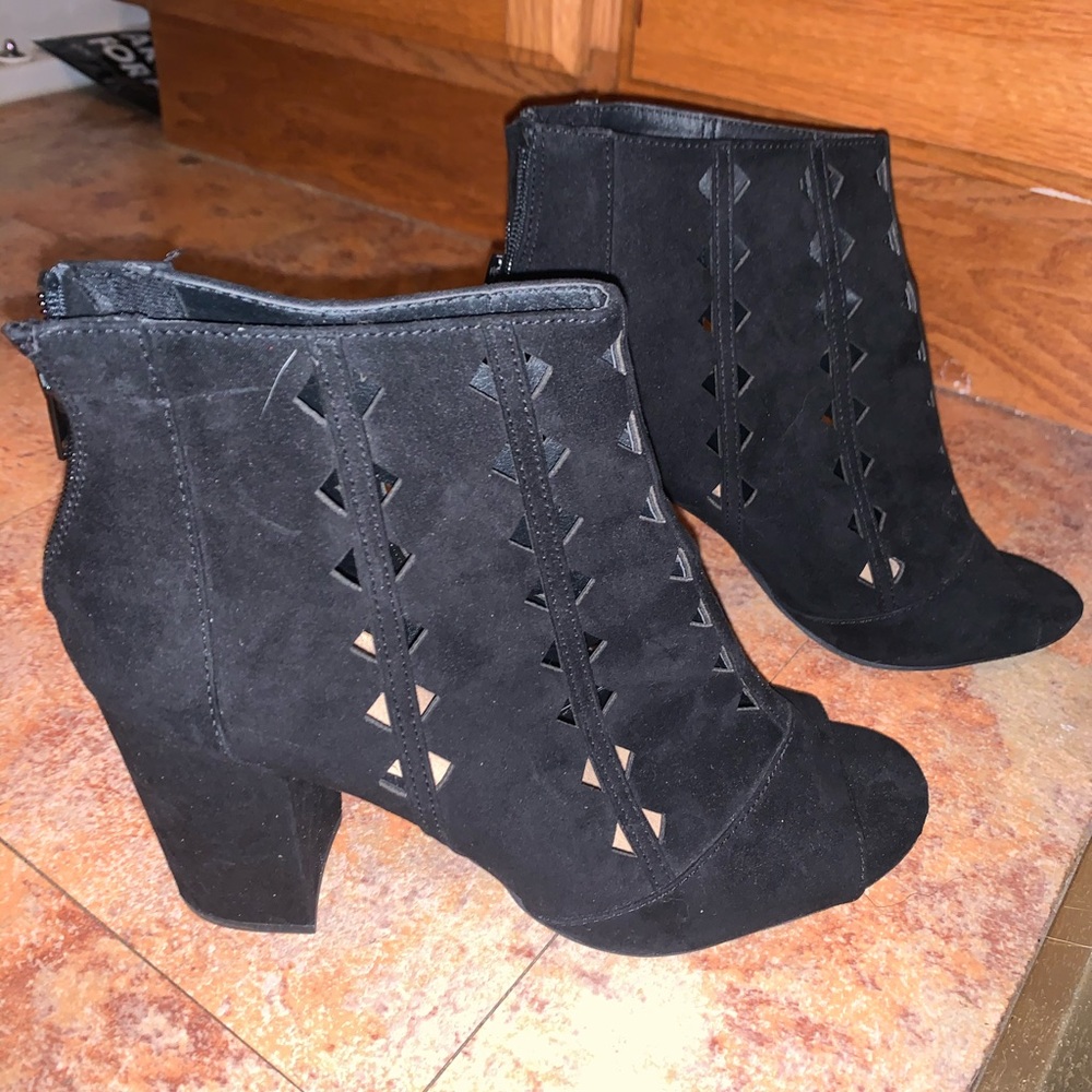 Faux Suede bootie heels